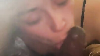 Latina gives big black cock deepthroat