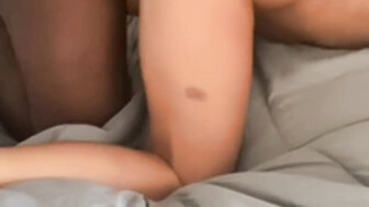 Sexy blonde chick enjoying huge black dick