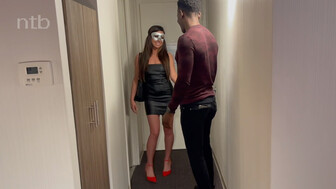 04Pretty white girl in short black dress takes huge black cock