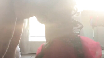 Hot white blonde with big tits sucks ans fucks huge BBC