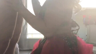 Hot white blonde with big tits sucks ans fucks huge BBC