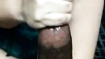 Thick latina gives huge BBC wet handjob