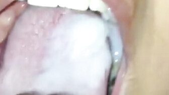 Sexy Latina swallows cum from bbc