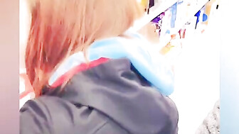 Redhead slut gets bbc in the store