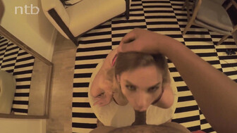 Insatiable blond swallows big load of bbc cum after bareback fucking