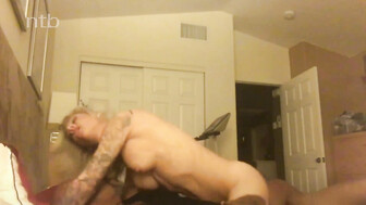 Cuckold blond takes that fat dick bareback inside her shaved pussy