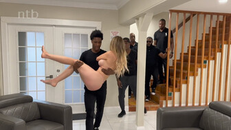 Dominant black bulls and hot white blonde GB