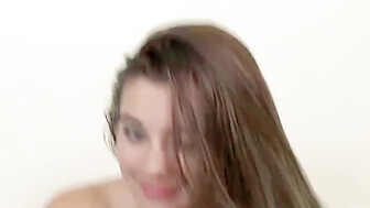 Lovely white girl sucks black dick for the first time