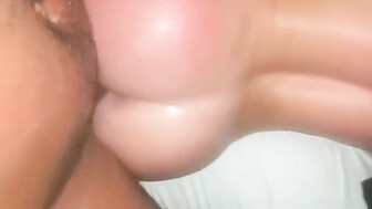 Hubby and hung black stud take turns on that bald white pussy