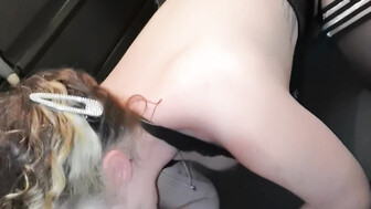 Hubby watches his beloved wife sucking off that huge black dong