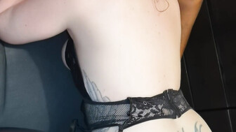 Hubby watches his beloved wife sucking off that huge black dong