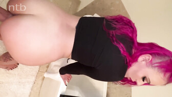Big dick fucks a hot girl with pink hair