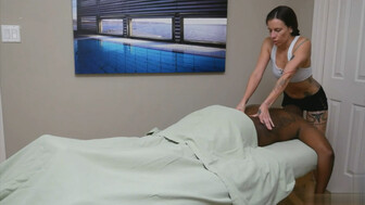 Big black guy with big tool and hot masseuse