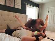 Hubby tied up and wife with black lover