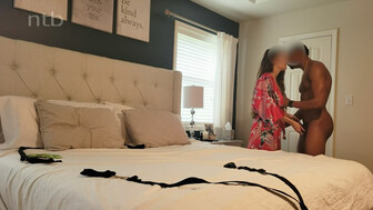 Hubby tied up and wife with black lover