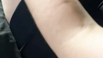 Hubby cums on wife's boobs together with her bbc