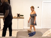 Red head Hot wife call hers lover for a quickie in the car and then takes him home