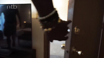 Chubby blond gets big facial from her endowed black guest