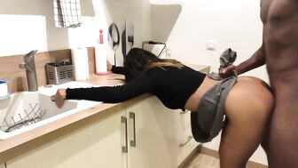 She cooks and gets a big black dick