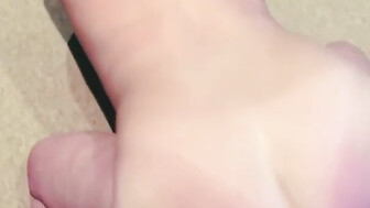 British blonde backing up and sucking BBC in front of Bf