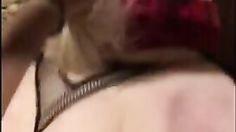 Sexy thick blonde red skirt BBC backshots