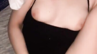 Black daddys BBC fucks tight little pussy