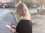 Blond cuckold white milf's hubby eats her bbc creampie