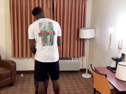 Hubby cleans wife's pussy after black stud creampied her