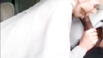 Hot mom gives blowjobs in the parking lot