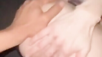 Opening her pussy to feel a black cock