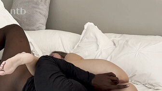 Blonde PAWG enjoying huge black dick fucking