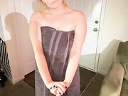 Beautiful shy redhead meets her lover in a hotel