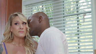 Sexy blonde housewife and handsome BBC lover