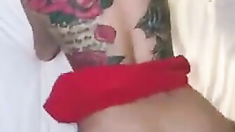 White babe creaming on huge black dick