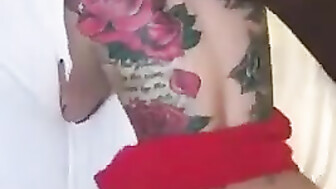 White babe creaming on huge black dick