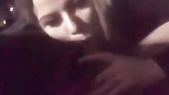 Snowbunny sucking dick after the club