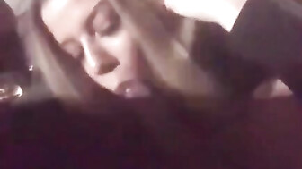 Snowbunny sucking dick after the club