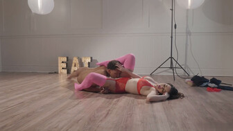 Black guy with big dick and sexy brunette chick in red