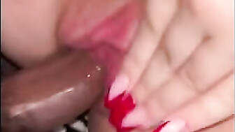 BBC slut takes first facial and squirts all over big black cock