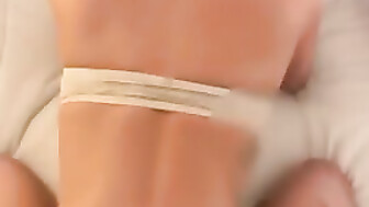 Cuck husband blows his load while wife is bent over