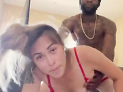 Sexy amateur PAWG in red takes BBC