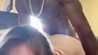 Sexy amateur PAWG in red takes BBC