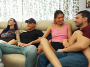 Hot paty with three guys and two sexy chicks