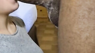 White blonde sucking BBC end with facial