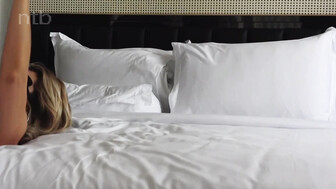 Horny cuckold white blond mom gets that bbc balls deep into her pussy