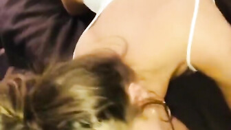 Sexy white chick deepthroats BBC