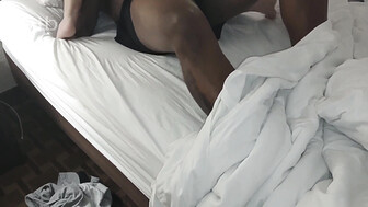 Cuckold redhead gets her fat belly showered with that warm bbc jizz