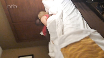 Cuckold white wife in red top and black stockings milks that bbc dry