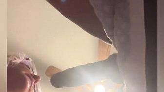 Sucking BBC while she rides her fav dildo