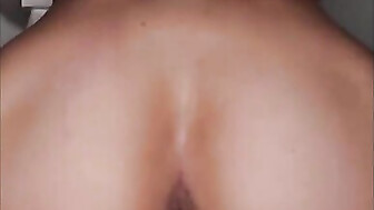 riding a black dildo